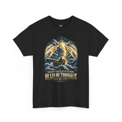 "He Led Me Through It" Inspirational Tee
