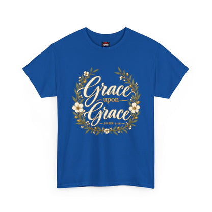 Grace Upon Grace Floral Tee — Christian Scripture John 1:16 Shirt