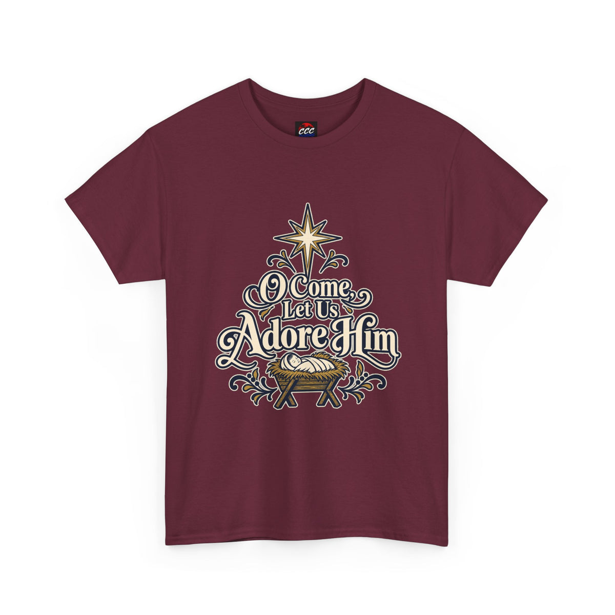 O Come Let Us Adore Him Christmas Tee