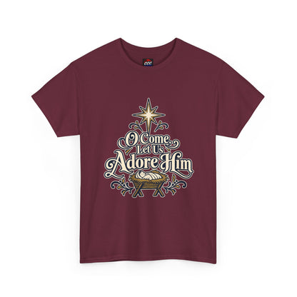 O Come Let Us Adore Him Christmas Tee