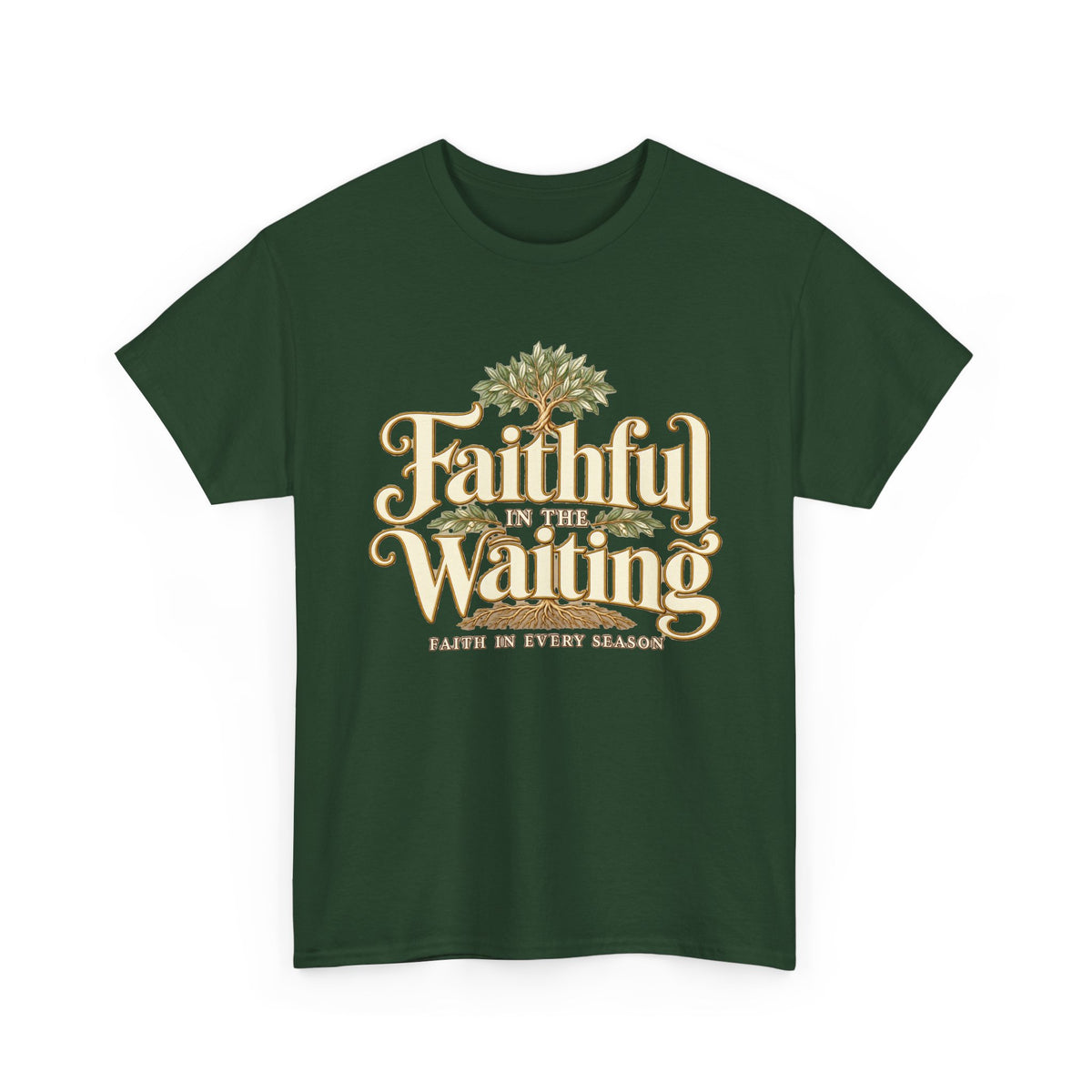 "Faithful While Waiting" Inspirational Christian Tee