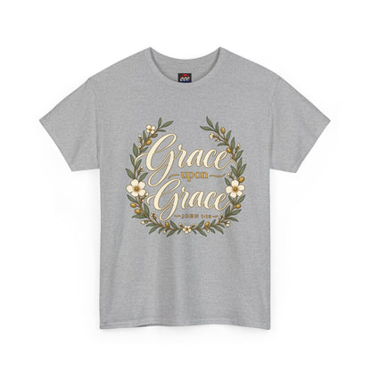 Grace Upon Grace Floral Tee — Christian Scripture John 1:16 Shirt