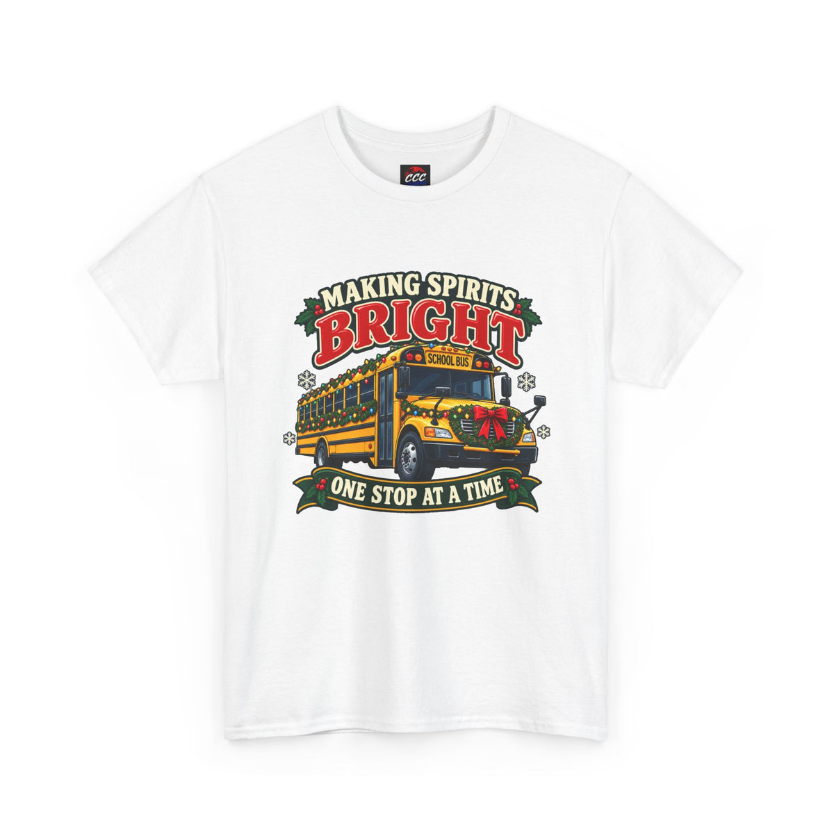 Making Spirits Bright Christmas Bus Tee