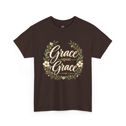 Grace Upon Grace Floral Tee — Christian Scripture John 1:16 Shirt