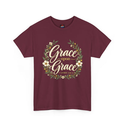 Grace Upon Grace Floral Tee — Christian Scripture John 1:16 Shirt