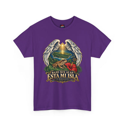 "Bajo Sus Alas Está Mi Isla" Tropical Angel Wings Tee
