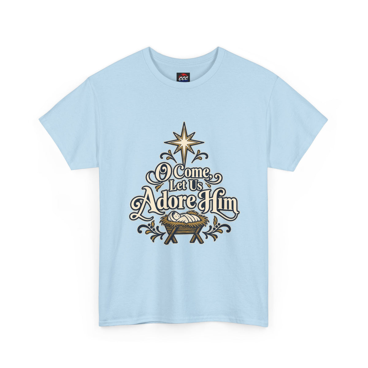O Come Let Us Adore Him Christmas Tee