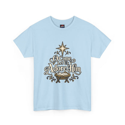 O Come Let Us Adore Him Christmas Tee