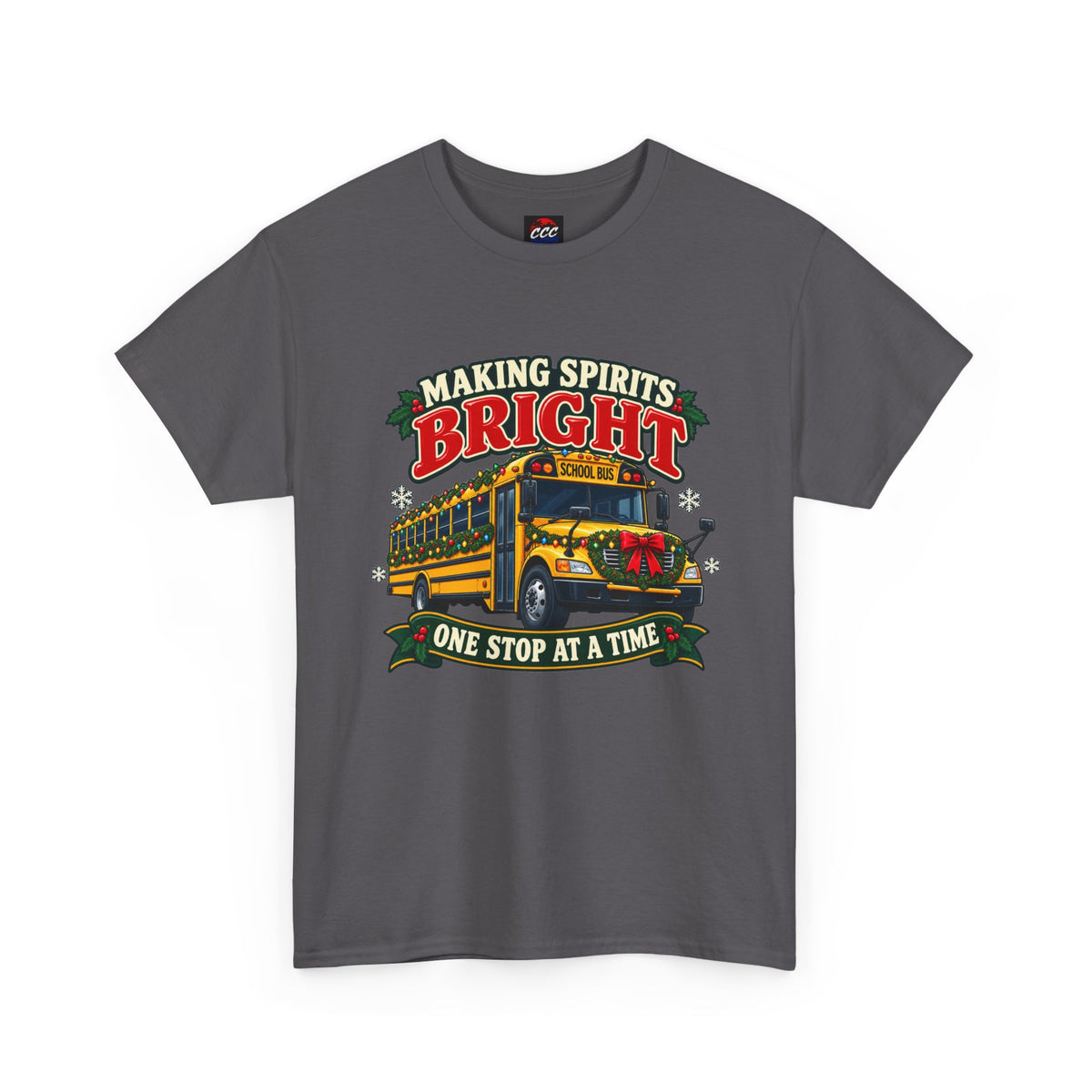 Making Spirits Bright Christmas Bus Tee