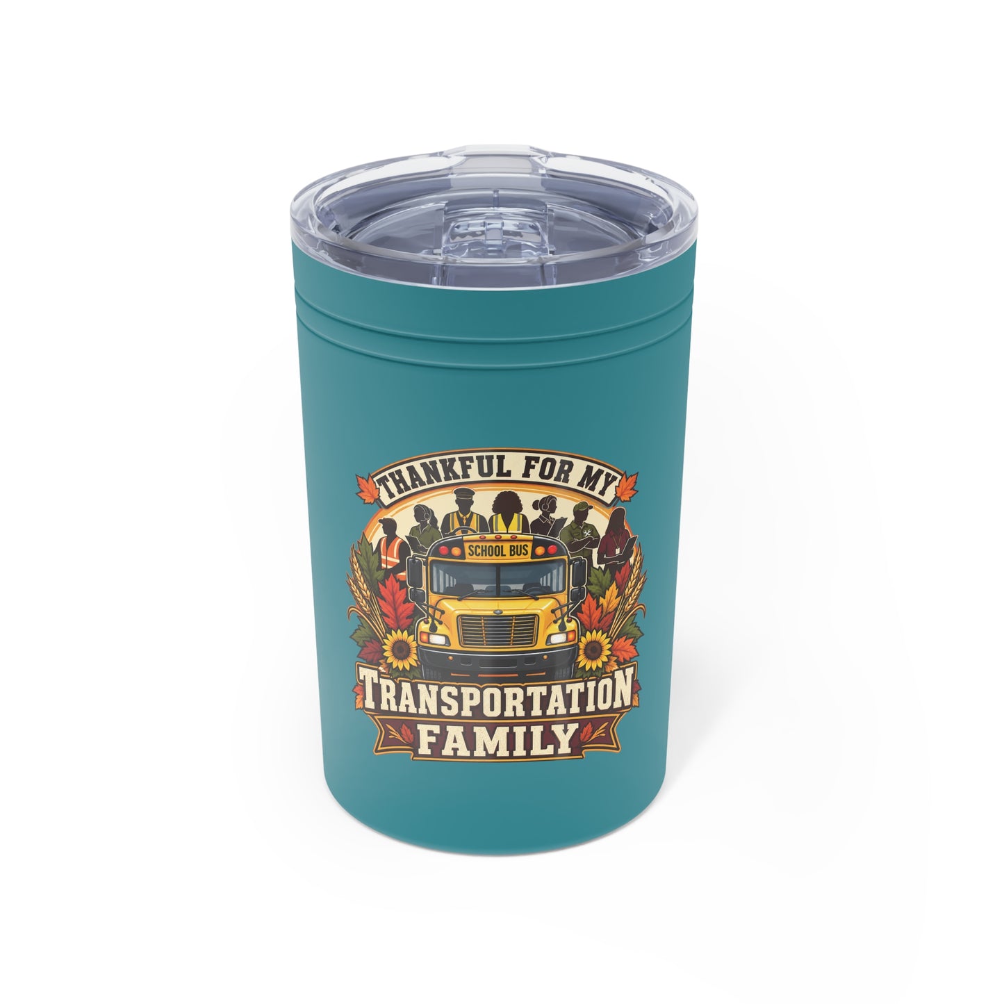 Thankful for My Transportation Family 11oz Insulated Tumbler