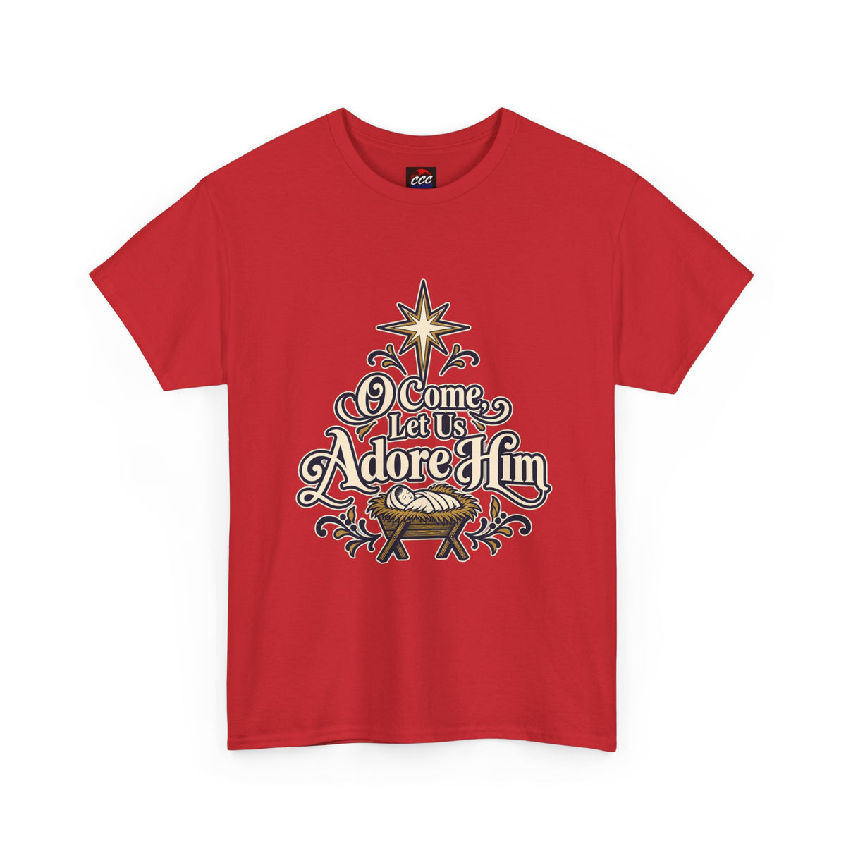 O Come Let Us Adore Him Christmas Tee