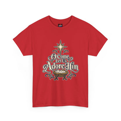 O Come Let Us Adore Him Christmas Tee