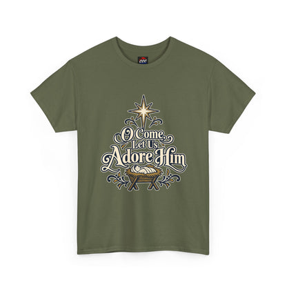 O Come Let Us Adore Him Christmas Tee