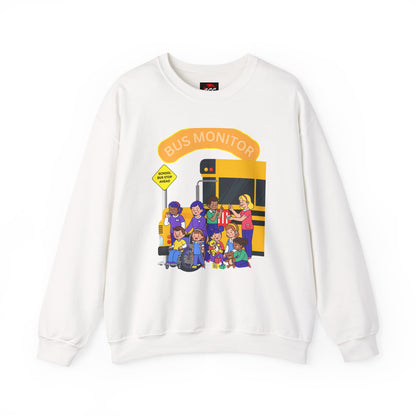 Proud School Bus Monitor Design Crewneck Sweatshirt