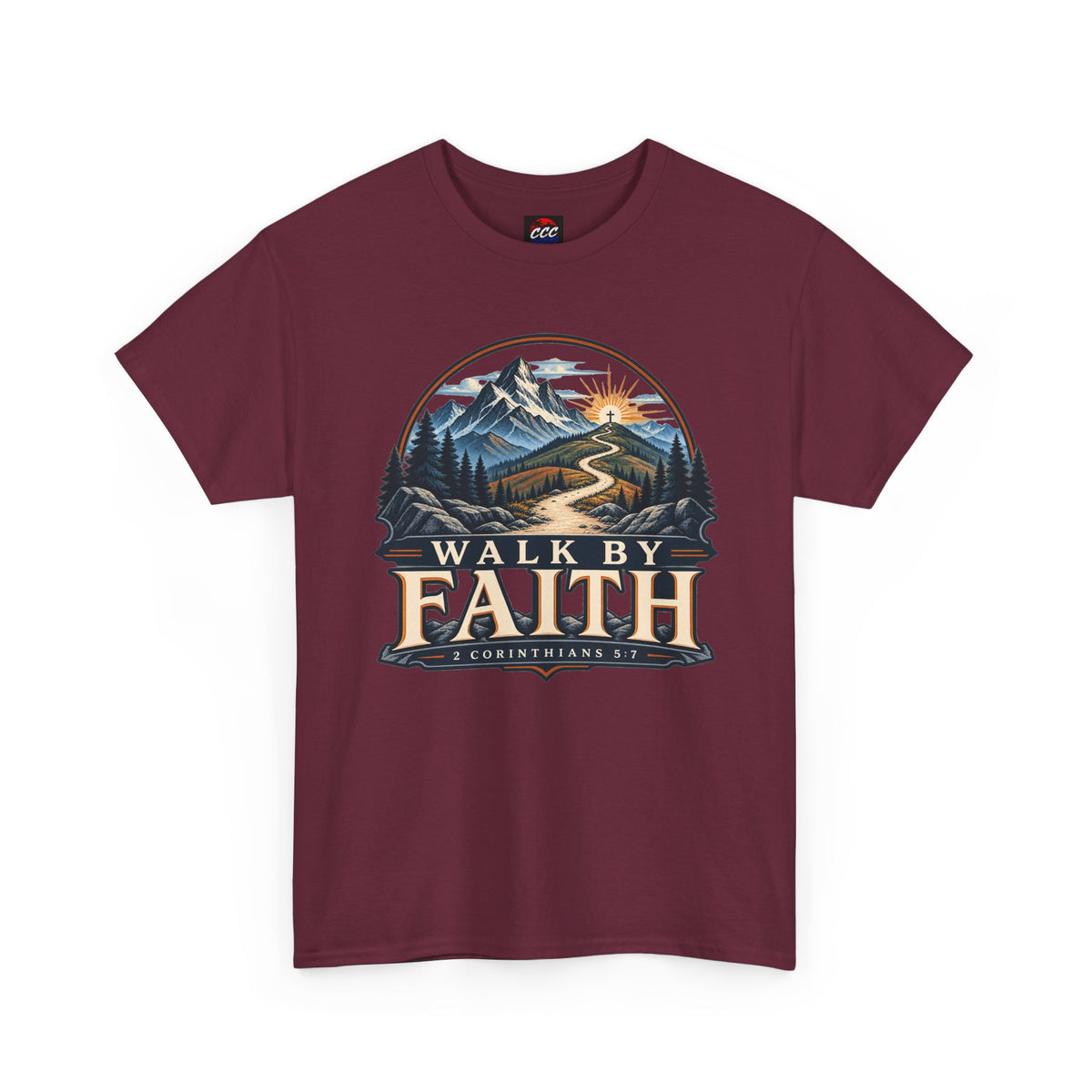 Walk by Faith Tee – Christian Inspirational Mountain T‑Shirt