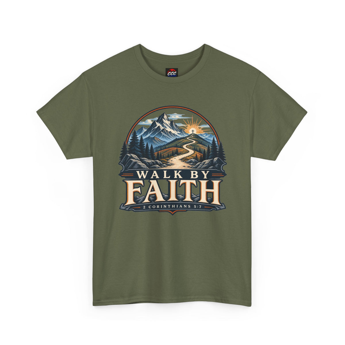 Walk by Faith Tee – Christian Inspirational Mountain T‑Shirt