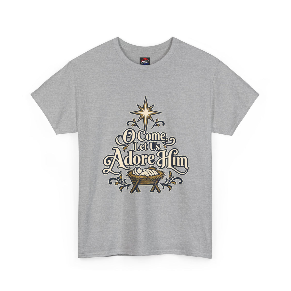 O Come Let Us Adore Him Christmas Tee