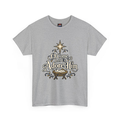 O Come Let Us Adore Him Christmas Tee