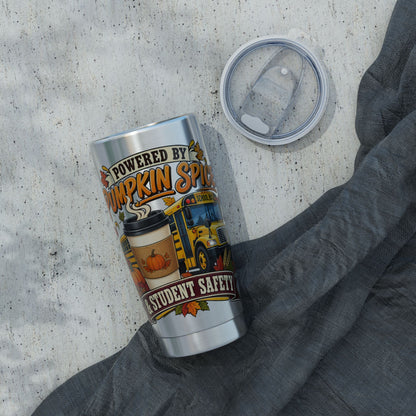 Powered by Pumpkin Spice School Bus & Student Safety 20oz Tumbler