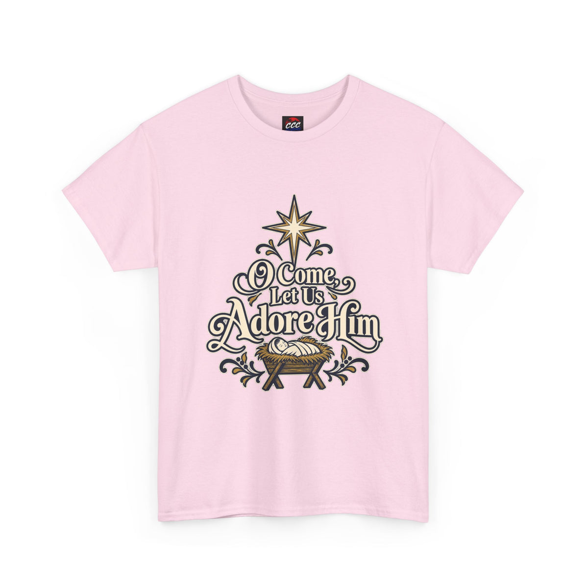 O Come Let Us Adore Him Christmas Tee