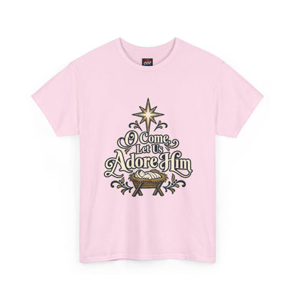 O Come Let Us Adore Him Christmas Tee