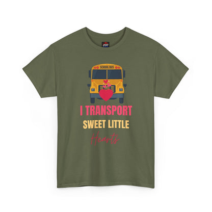 "I Transport Sweet Little Hearts" School Bus Driver Shirt