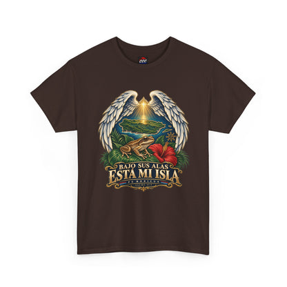 "Bajo Sus Alas Está Mi Isla" Tropical Angel Wings Tee