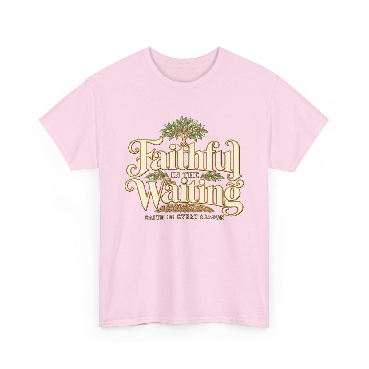 "Faithful While Waiting" Inspirational Christian Tee