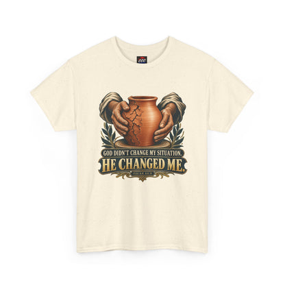 Faith T-Shirt — "God Didn't Change My Situation, He Changed Me" Inspirational Tee