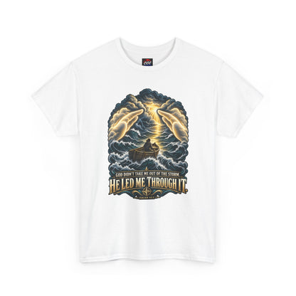 "He Led Me Through It" Inspirational Tee