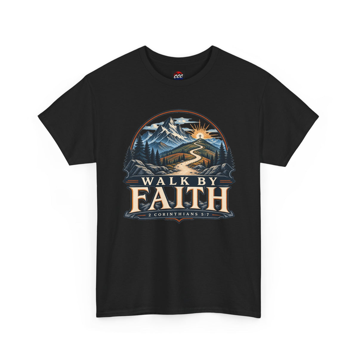Walk by Faith Tee – Christian Inspirational Mountain T‑Shirt