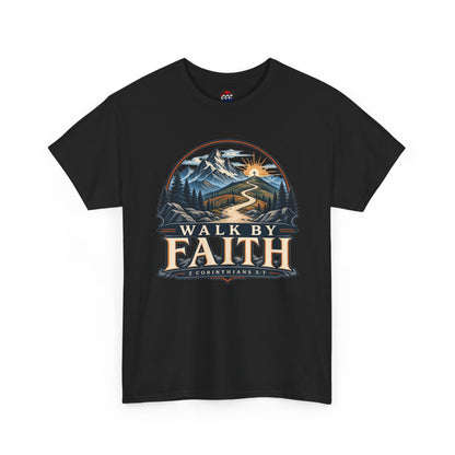 Walk by Faith Tee – Christian Inspirational Mountain T‑Shirt