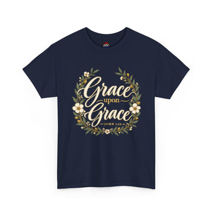 Grace Upon Grace Floral Tee — Christian Scripture John 1:16 Shirt