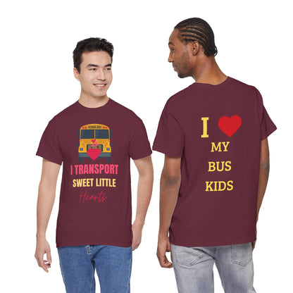 "I Transport Sweet Little Hearts" School Bus Driver Shirt