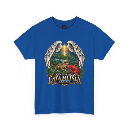 "Bajo Sus Alas Está Mi Isla" Tropical Angel Wings Tee