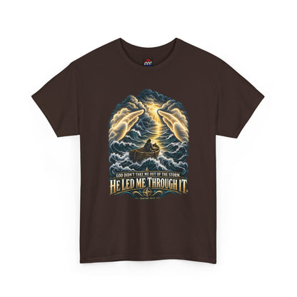 "He Led Me Through It" Inspirational Tee