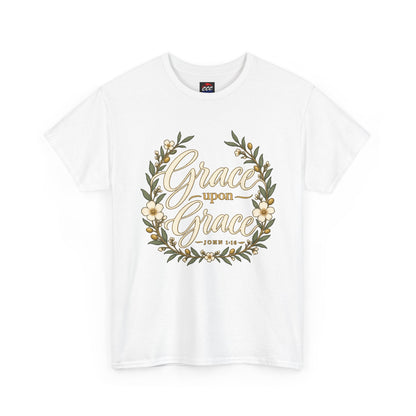 Grace Upon Grace Floral Tee — Christian Scripture John 1:16 Shirt