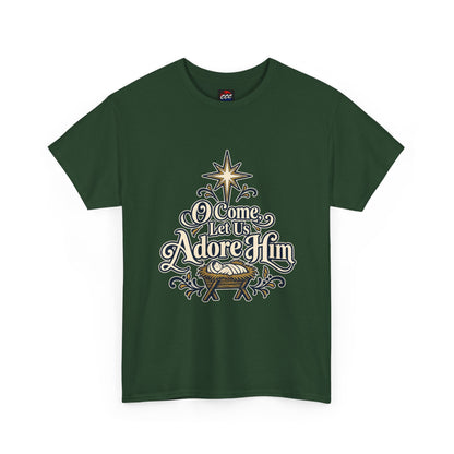 O Come Let Us Adore Him Christmas Tee