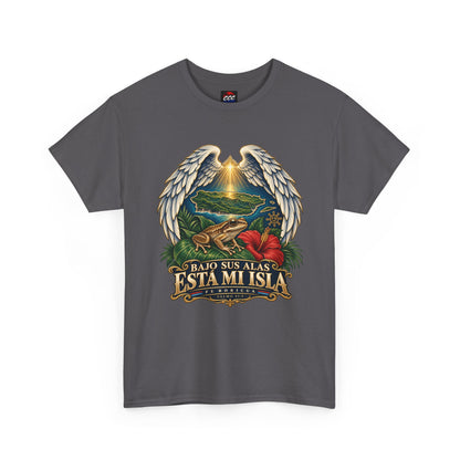 "Bajo Sus Alas Está Mi Isla" Tropical Angel Wings Tee