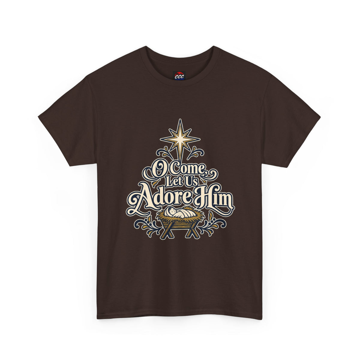 O Come Let Us Adore Him Christmas Tee