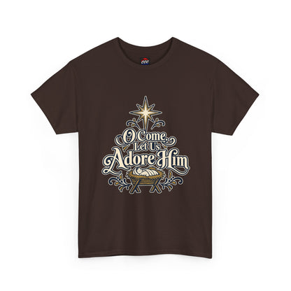 O Come Let Us Adore Him Christmas Tee