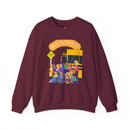 Proud School Bus Monitor Design Crewneck Sweatshirt