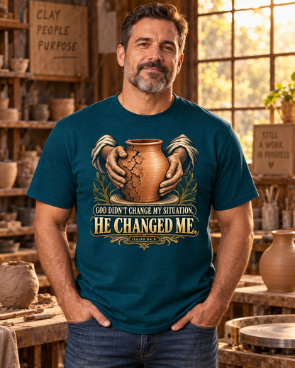 Faith T-Shirt — "God Didn't Change My Situation, He Changed Me" Inspirational Tee