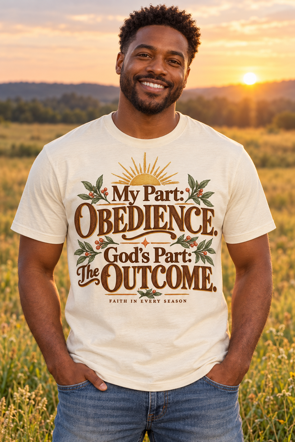 "My Part: Obedience, God's Part: The Outcome" Tee