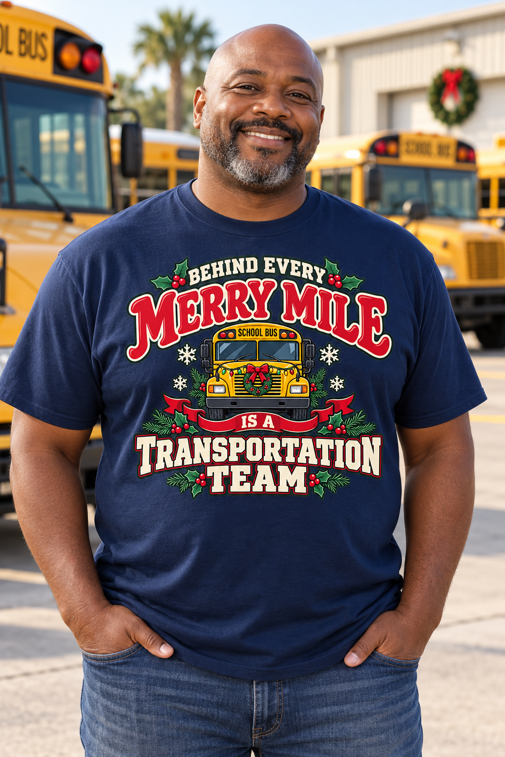 Merry Mile Transportation Team Christmas Tee