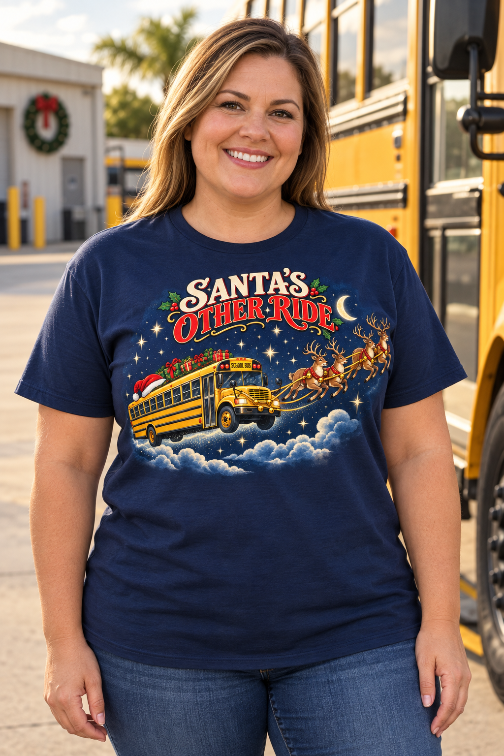 Santa’s Other Ride Christmas School Bus Tee