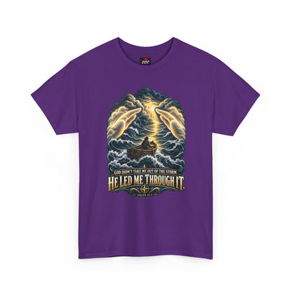 "He Led Me Through It" Inspirational Tee