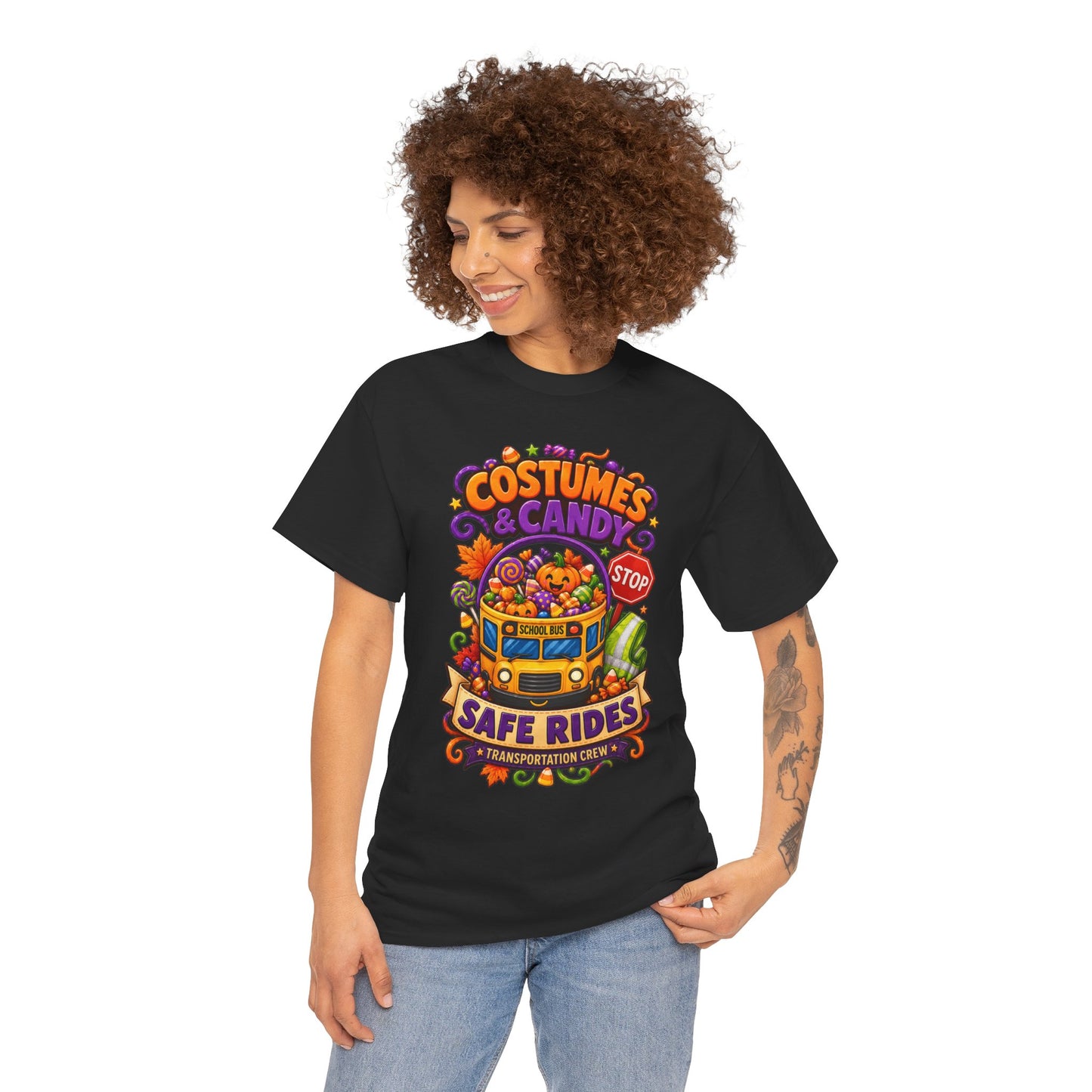 Halloween Candy Bucket School Bus Tee