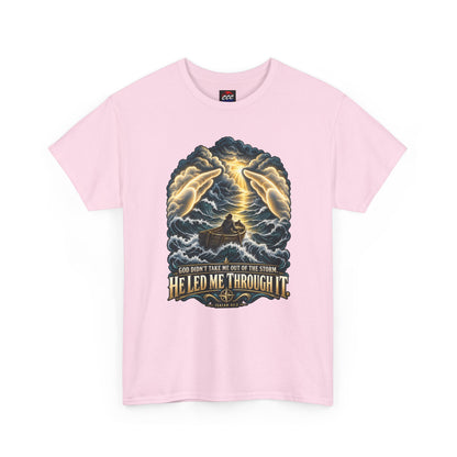 "He Led Me Through It" Inspirational Tee