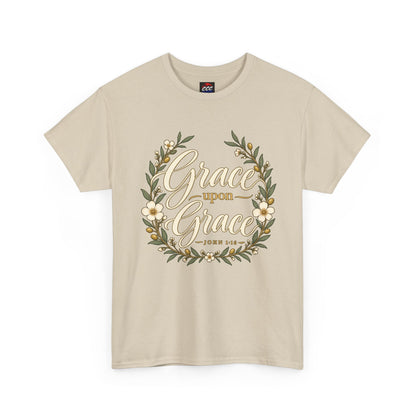 Grace Upon Grace Floral Tee — Christian Scripture John 1:16 Shirt